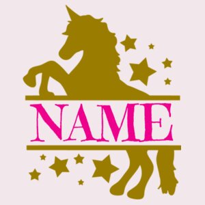 Customisable Unicorn Name - Short sleeved body suit with envelope neck opening Design