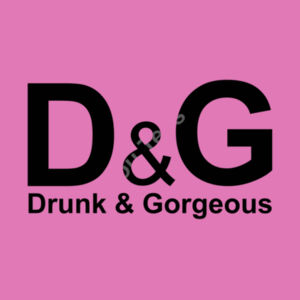 D&G Drunk and Gorgeous in Gold - Softstyle™ women's v-neck t-shirt Design