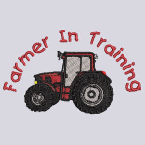 Farmer in Training Embroidered Red Design - Kid's Varsity Zoodie Design
