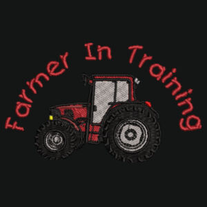 Farmer in Training Embroidered Red Design - Kid's Varsity Hoodie Design