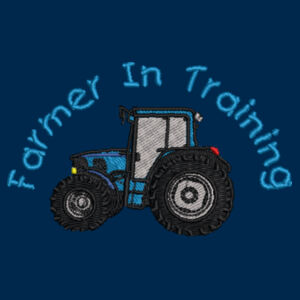 Farmer in Training Embroidered Blue Design - Kid's Varsity Zoodie Design