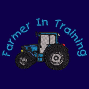Farmer in Training Embroidered Blue Design - Kid's hoodie Design