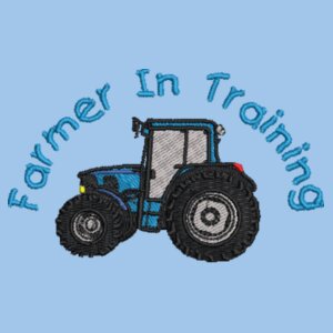 Farmer in Training Embroidered Blue Design - Softstyle™ youth ringspun t-shirt Design