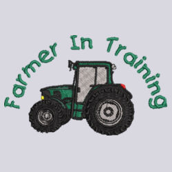 Farmer in Training Embroidered Green Design - Kid's Varsity Zoodie Design