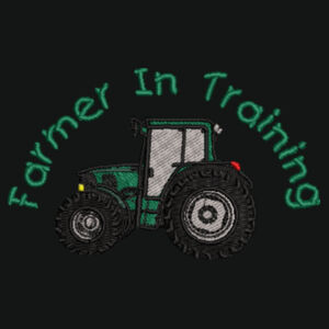 Farmer in Training Embroidered Green Design - Kid's Varsity Hoodie Design