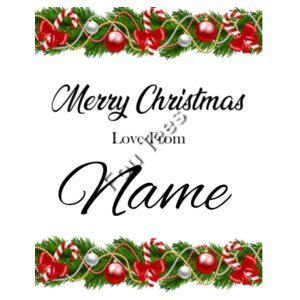 Customisable - Merry Christmas  - Sticker Bottle Label Design
