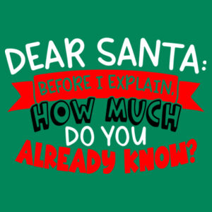 Dear Santa Before I Explain How Much Do You Already Know - AWDis sweatshirt Design