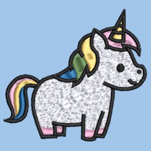 Cute Embroidered Unicorn - Softstyle™ youth ringspun t-shirt Design