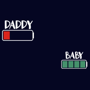 Daddy and Baby Battery - Matching adult and baby tees Design
