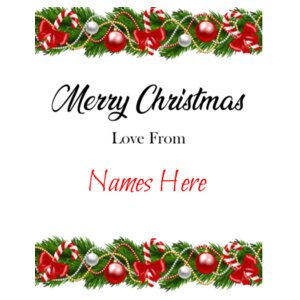 Merry Christmas From - Wine Bottle Sticker Design