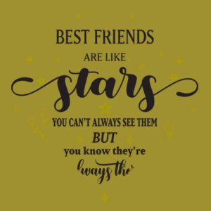 Best Friends Are Like Stars - Heart-Shaped MDF Wooden Sign Design