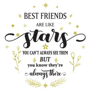 Best Friends Are Like Stars - Satin Feel Cushion Design