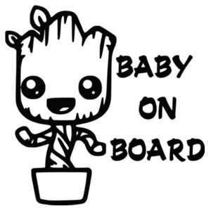 Baby on Board (Baby Groot) - Car Bumper Sticker Design
