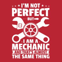 I'm Not Perfect But I Am A Mechanic - Softstyle™ adult ringspun t-shirt Design