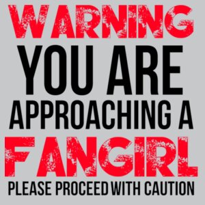 Warning Fangirl - Softstyle™ women's v-neck t-shirt Design