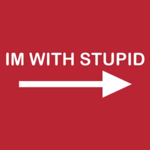 Im With Stupid - Softstyle™ adult ringspun t-shirt Design