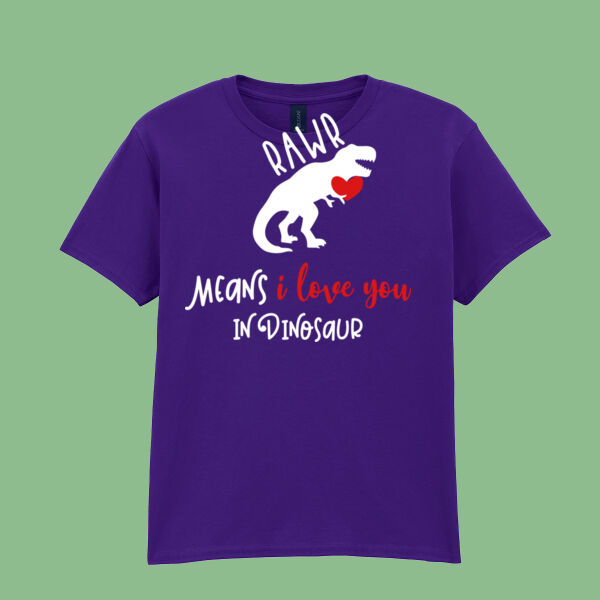 Rawr means I love you in Dinosaur  - Softstyle™ youth ringspun t-shirt Thumbnail