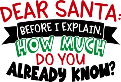 Dear Santa Before I Explain SVG